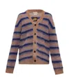 Marni Relaxed-fit Striped Mohair And Wool-blend Cardigan In Brown