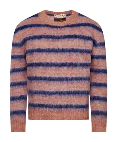 Marni Striped Mohair Blend Sweater In Multi