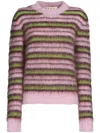 Marni Iconic Brushed Stripes Sweater In Rosa