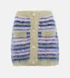 Marni Striped Mohair-blend Miniskirt In Azalea