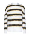 Marni Striped Mohair Jumper In White