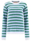 MARNI STRIPED MOHAIR SWEATER KNITWEAR LIGHT BLUE