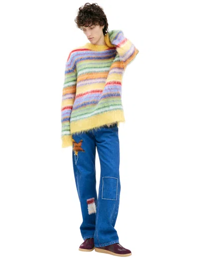 Marni Striped Mohair Sweater In Multicolor