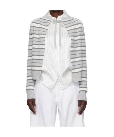 Marni Striped Open Back Sweater In Stn15 Sodium