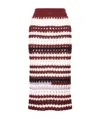 Marni Striped Open-knit Midi Skirt In White