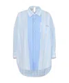 Marni Striped Panel Shirt In Blue