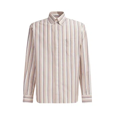 Pre-owned Marni Striped Patchwork Shirt 'nomad' | White | Men's Size 42