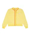 Marni Striped-pattern Cotton Cardigan In Yellow