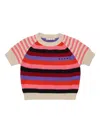 Marni Kids Striped-pattern Knitted T-shirt In Multi