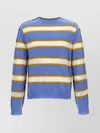 Marni Striped Pattern Round Neck Sweater In Blue