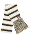 Marni Striped Pattern Scarf In Weiss