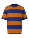 Marni Crew Neck Striped Short Sleeve T Shirt In Multi