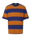 Marni Crew Neck Striped Short Sleeve T Shirt In Multi