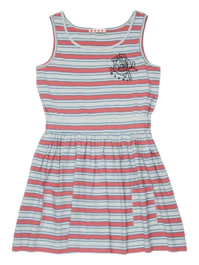 Marni Kids' Striped-pattern Sleeveless Casual Dress In Multi