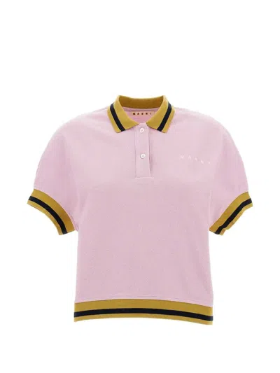 Marni Striped Polo In Multi