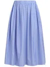 Marni Striped Poplin Wide Midi Skirt In Blue