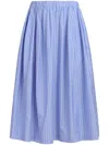 Marni Striped Poplin Wide Midi Skirt In Blue