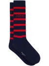 Marni Navy Striped Socks In Black