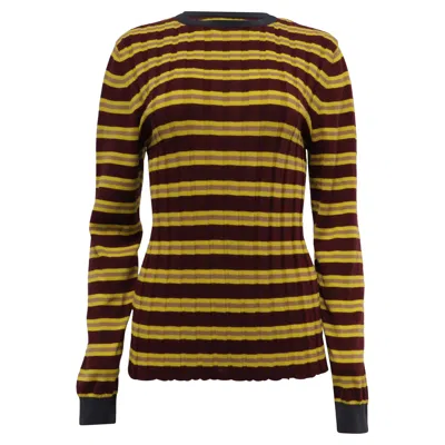 Marni Striped Ribbed-knit Sweater In Multicolor Cotton In Yellow