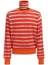 Marni Orange Striped Sweater In Orange