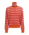Marni Orange Striped Sweater In Red