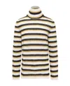 Marni Striped Roll-neck Jumper In White