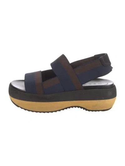 Pre-owned Marni Striped Sandals In Blue
