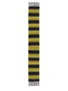 Marni Wool Blend Scarf With Striped Pattern And Fringe Detailing In Black
