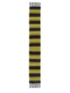 Marni Pink/grey Striped Wool-blend Scarf In Black