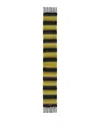 Marni Pink/grey Striped Wool-blend Scarf In Black