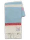 Marni Light Blue Striped Alpaca-mohair Scarf In Stb21 Opal