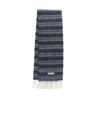 Marni Striped Scarves In Black