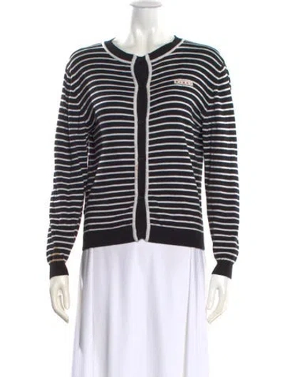 Pre-owned Marni Striped Scoop Neck Sweater In Black