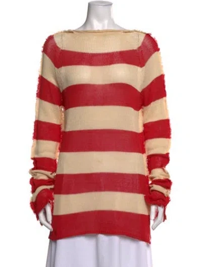 Pre-owned Marni Striped Scoop Neck Sweater In Neutrals