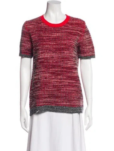 Pre-owned Marni Striped Scoop Neck Sweater In Red