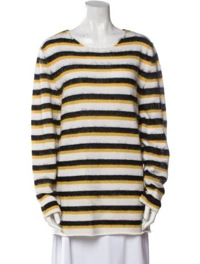 Pre-owned Marni Striped Scoop Neck Sweater W/ Tags In White