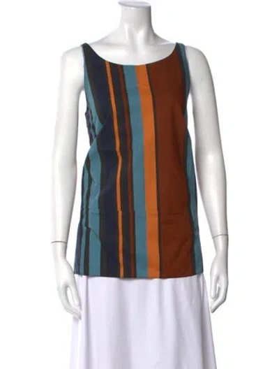 Pre-owned Marni Striped Scoop Neck Top W/ Tags In Multicolor