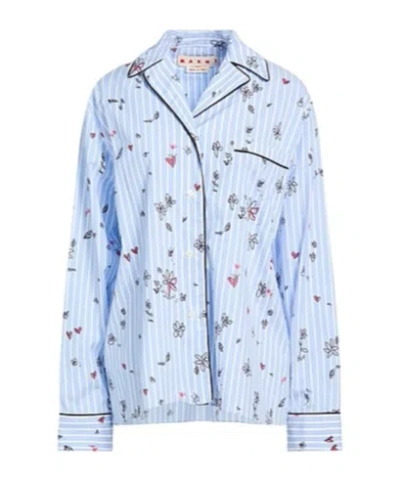 Marni Striped Shirt In Blue