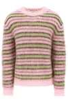 Marni Striped Mohair-blend Sweater In Pink