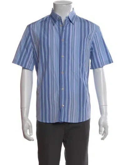 Pre-owned Marni Striped Short Sleeve Shirt In Blue