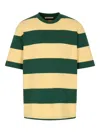 Marni Green And Yellow Maxi-stripe Cotton T-shirt In Multi