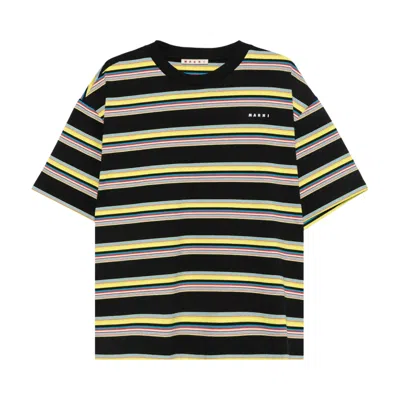 Pre-owned Marni Striped Short-sleeve T-shirt 'acid' | Multi-color | Men's Size 52 In Multicolor
