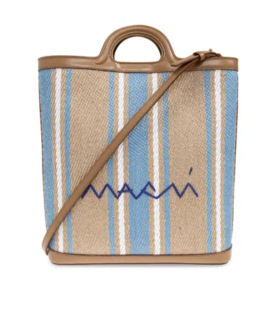 Marni Striped Tote Bag In Multi