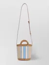 Marni Striped Shoulder Bag With Adjustable Strap And Handles