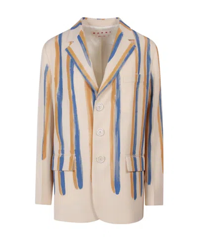 MARNI MARNI WATERFALL STRIPE PRINTED BLAZER
