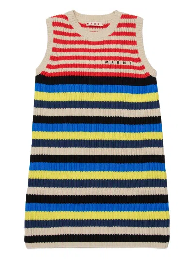 Marni Kids' Striped Sleeveless Dress In Multi