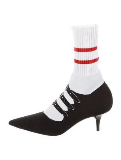 Pre-owned Marni Striped Sock Boots In Black