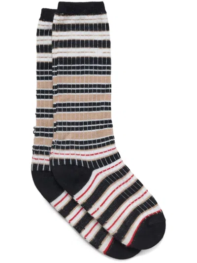 Marni Striped Socks In Neutrals