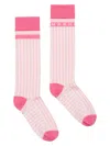 Marni Striped Nylon Socks In Pink