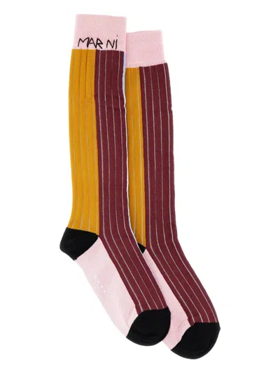 Marni Striped Socks In Multi